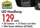 Camp Master LED Headlamp-Each