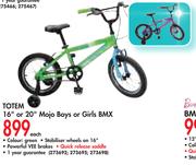 Totem 16" Or 20" Mojo Boys Or Girls BMX-Each