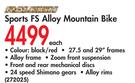 Raleigh Sports FS Alloy Mountain Bike-Each