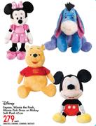 Disney Eeyore, Winnie The Pooh, Minnie Pink Dress Or Mickey Soft Plush 61cm-Each