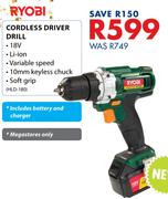 Ryobi Cordless Driver Drill HLD-180
