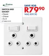 Crabtree 2 Lever 4 x 4 Classic Switch & Socket