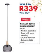 Eurolux Namada Black Pendant Light