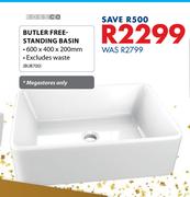 Rossco Butler Free Standing Basin-600 x 400 x 200mm