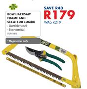 Lasher Bow Hacksaw Frame And Secateur Combo
