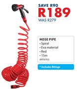 Hosepipe Including Fittings-15m