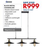 Bright Star Black Metal Chandelier CH531/3