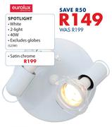Eurolux Spotlight 2 Light Satin Chrome