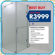 Prima Bella Frameless Shower-900 x 900mm