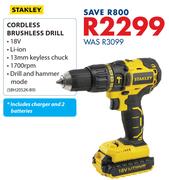 Stanley Cordless Brushless Drill