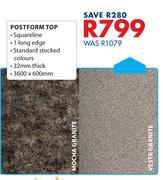 Postform Top-3600 x 600mm