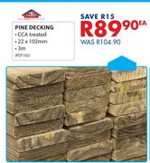 Pine Decking-22 x 102mm x 3m Each