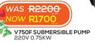 Hurricane Submersible Pump V750F-Each Ex VAT