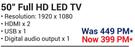 Hisense 50" FHD LED TV
