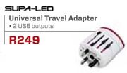 Supa-LED Universal Travel Adapter With 2 USB Outputs