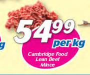 Cambridge Food Lean Beef Mince-Per Kg