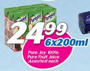 Pure Joy 100% Pure Fruit Juice Assord-6 x 200ml