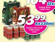 Hunter's Dry/Gold NRBs/Cans-6 x 330ml