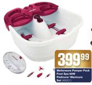 Mellerware Pamper Pack Foot Spa 60W Pedicure/Manicure Set
