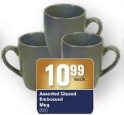 Assorted Glazed Embossed Mug-Each