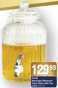 Funki 5.2Ltr Beverage Dispenser Clear Glass With Tap