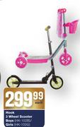 Hook 3 Wheel Scooter Boys HK-102B/Girls HK-102G-Each