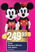 Plush Mickey And Minnie With Shirts-Each