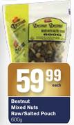 Bestnut Mixed Nuts Raw/Salted Pouch-600g