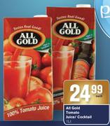 All Gold Tomato Juice/Cocktail-1Ltr Each