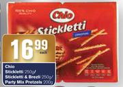 Chio Stickletti 250g/Stickletti & Brezli 250g/Party Mix Pretzels 200g-Each