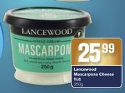 Lancewood Mascarpone Cheese Tub-250g