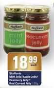 Staffords Mint Jelly/Apple Jelly/Cranberry Jelly/Red Current Jelly-155g Each