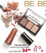 Be Beautiful Nudes Trio Eyeshadow & Lip Gloss Set
