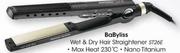 Babyliss Wet & Dry Hair Straightener ST26E.Max Heat 230c.Nano Titanium Ceramic Coated Plates