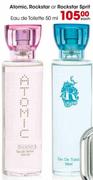 Atomic, Rockstar or Rockstar Sprit Eau de Toilette-50ml each