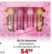 Oh So Heavenly Scentsations 4 x Mini Spritzers 50ml