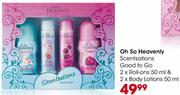 Oh So Heavenly Scentsations Good to Go 2 x Roll-ons 50ml & 2 x Body Lotions 50ml