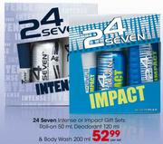 24 Seven Intense or Impact Gift Sets: Roll-on 50ml, Deodorant 120ml & Body Wash 200ml