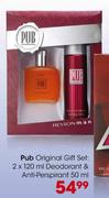 Pub Original Gift Set: 2 x 120ml Deodorant & Anti-Perspirant 50ml