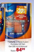 Gillette 2-Piece Fusion ProGlide Gift Set: Gel 200ml & Manual Razor