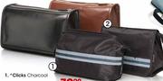 Clicks Charcoal Striped Hanging Bag Or Polyurethane Toiletry Bag-Each
