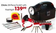 Clicks Toolkit With Flashlight-38Pcs.