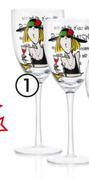 Clicks Home Comic Wine Glass