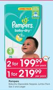 Pampers Baby Dry Disposable Nappies Jumbo Pack Size 3 & Larger-Per Pack