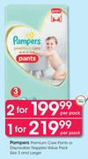 Pampers Premium Care Pants or Disposable Nappies Value Pack Size 3 And Larger-Per Pack