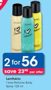 Lentheric I Love Perfume Body Spray-For 2 x 125ml