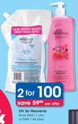 Oh So Heavenly Body Wash 1L Or Refill 1.44L-For 2