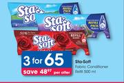 Sta Soft Fabric Conditioner Refill-For 3 x 500ml