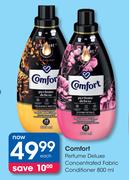 Comfort Perfume Deluxe Concentrated Fabric Conditioner-800ml Each