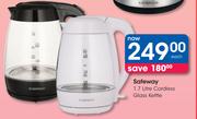 Safeway 1.7L Cordless Glass Kettle-Each